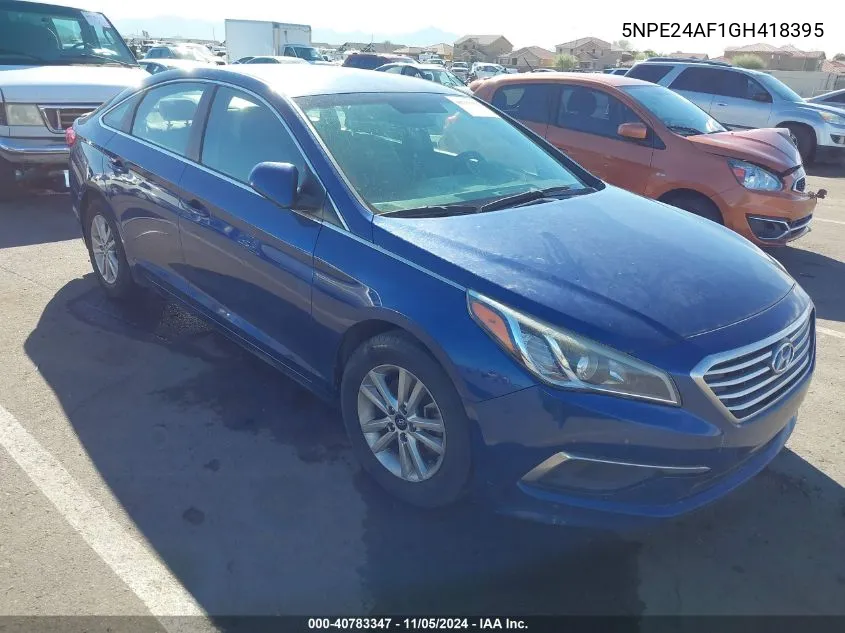 2016 Hyundai Sonata VIN: 5NPE24AF1GH418395 Lot: 40783347