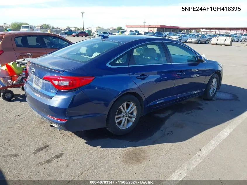 2016 Hyundai Sonata VIN: 5NPE24AF1GH418395 Lot: 40783347