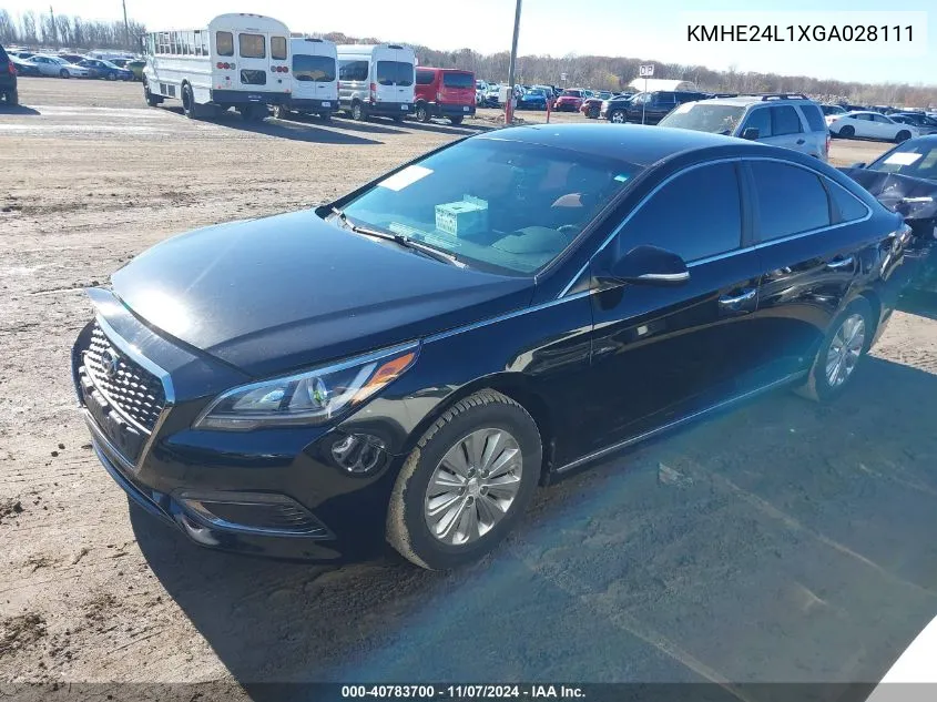 2016 Hyundai Sonata Hybrid Se VIN: KMHE24L1XGA028111 Lot: 40783700