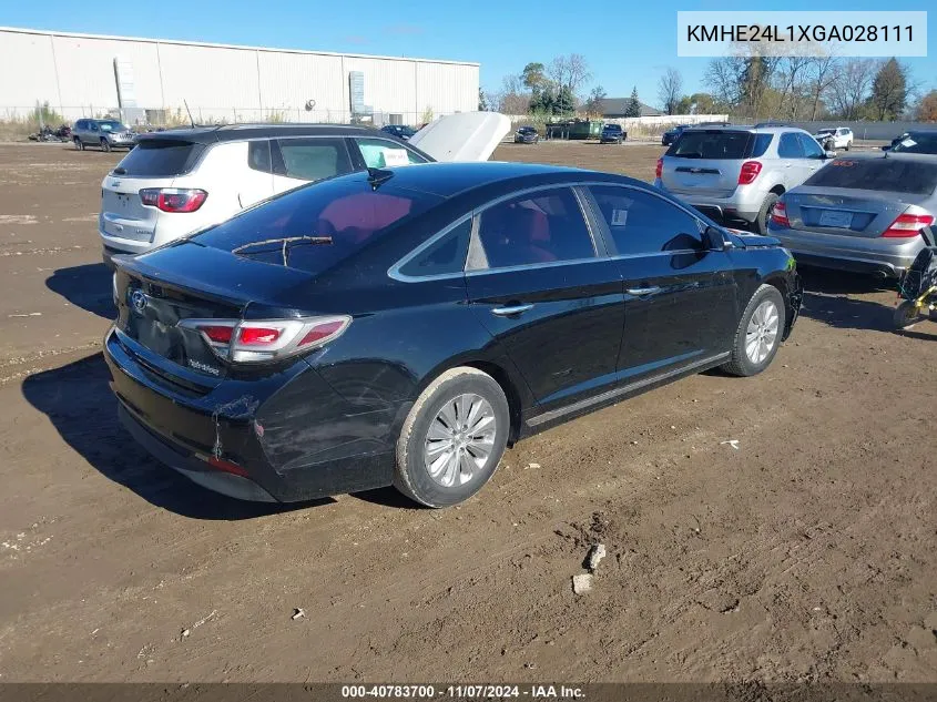 2016 Hyundai Sonata Hybrid Se VIN: KMHE24L1XGA028111 Lot: 40783700