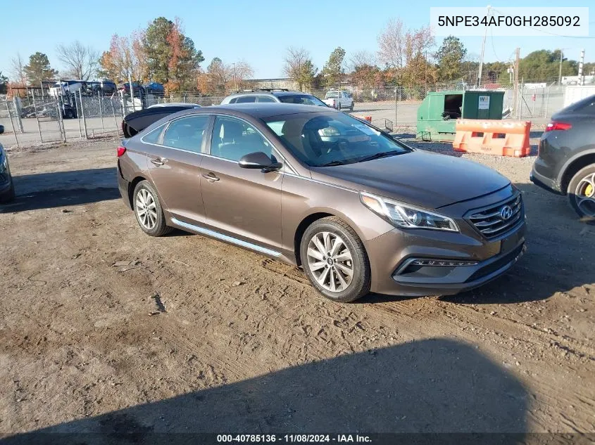 2016 Hyundai Sonata Sport VIN: 5NPE34AF0GH285092 Lot: 40785136