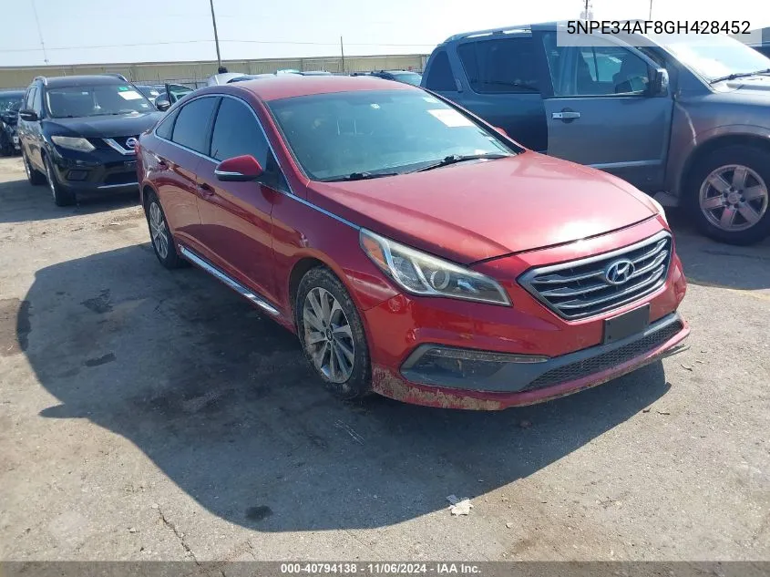 2016 Hyundai Sonata Sport VIN: 5NPE34AF8GH428452 Lot: 40794138