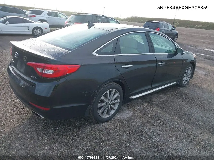 2016 Hyundai Sonata Limited VIN: 5NPE34AFXGH308359 Lot: 40799329