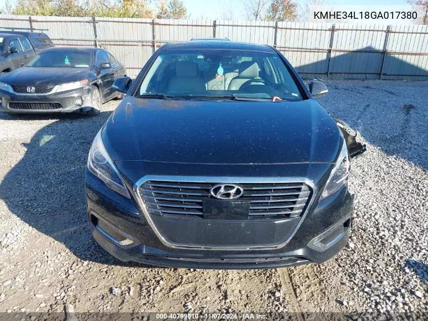 2016 Hyundai Sonata Hybrid Limited VIN: KMHE34L18GA017380 Lot: 40799510