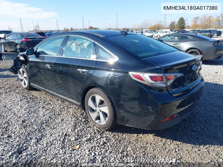 2016 Hyundai Sonata Hybrid Limited VIN: KMHE34L18GA017380 Lot: 40799510