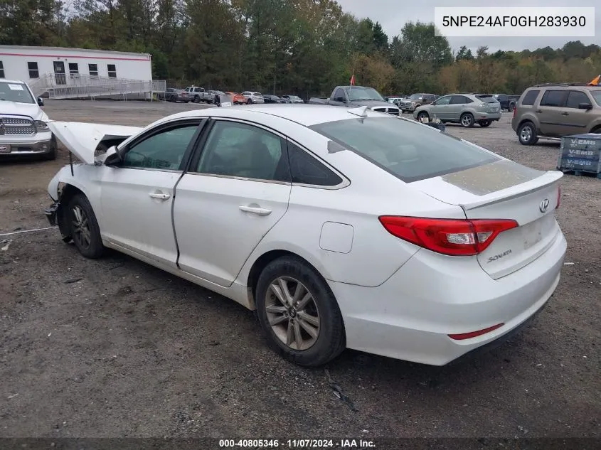 2016 Hyundai Sonata Se VIN: 5NPE24AF0GH283930 Lot: 40805346