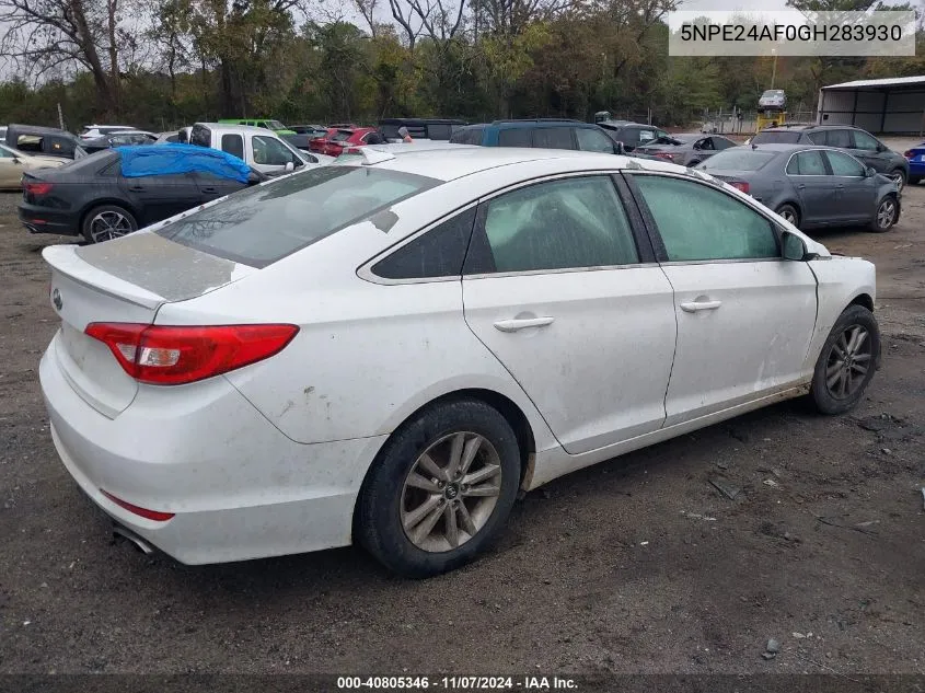 2016 Hyundai Sonata Se VIN: 5NPE24AF0GH283930 Lot: 40805346