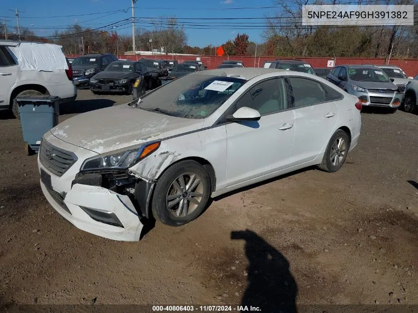 2016 Hyundai Sonata Se VIN: 5NPE24AF9GH391382 Lot: 40806403