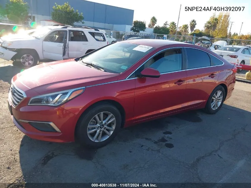 2016 Hyundai Sonata VIN: 5NPE24AF4GH392097 Lot: 40813538