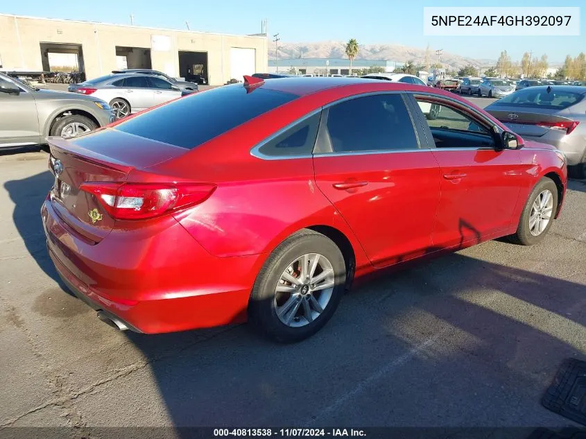 2016 Hyundai Sonata VIN: 5NPE24AF4GH392097 Lot: 40813538