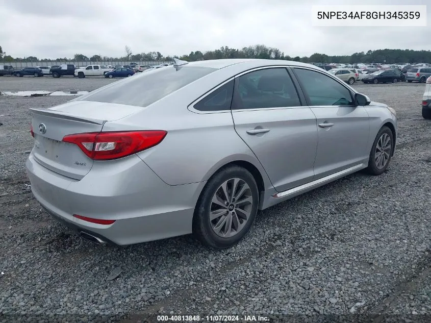 2016 Hyundai Sonata Sport VIN: 5NPE34AF8GH345359 Lot: 40813848