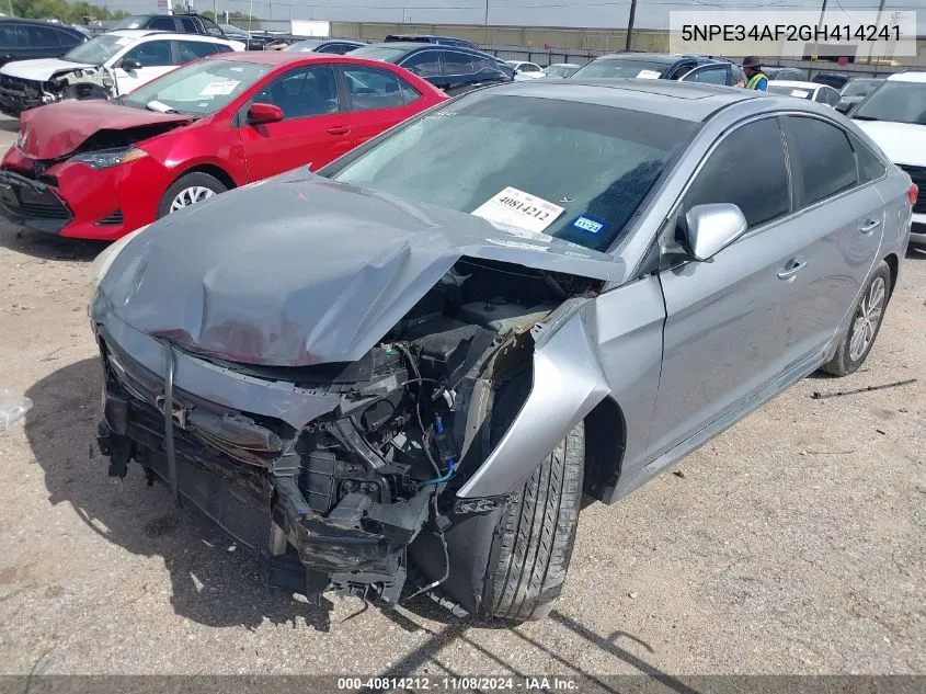 2016 Hyundai Sonata Sport VIN: 5NPE34AF2GH414241 Lot: 40814212