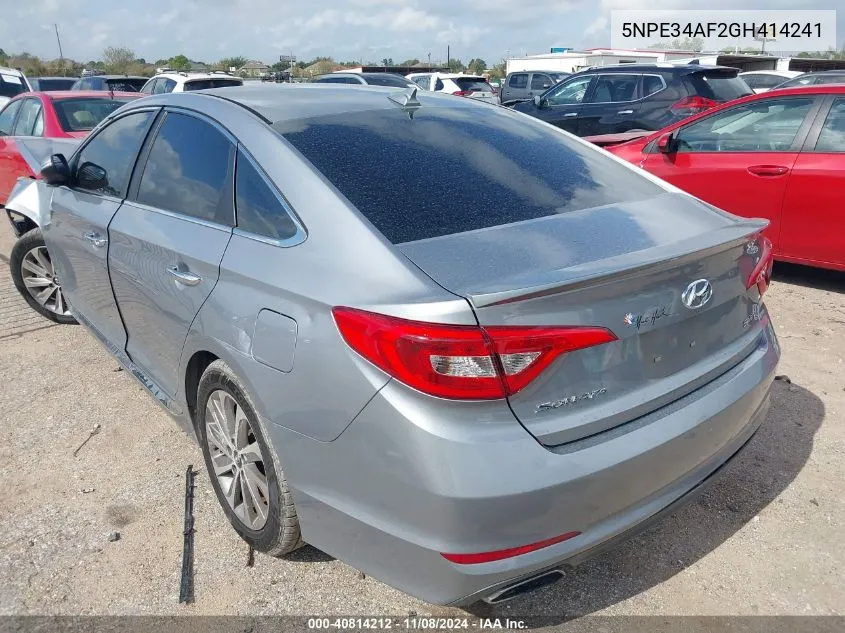 2016 Hyundai Sonata Sport VIN: 5NPE34AF2GH414241 Lot: 40814212