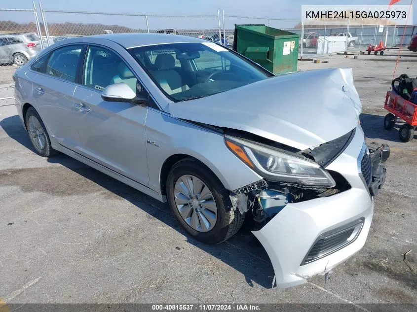 2016 Hyundai Sonata Hybrid Se VIN: KMHE24L15GA025973 Lot: 40815537