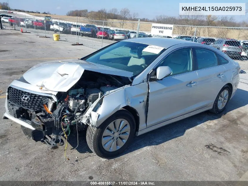 2016 Hyundai Sonata Hybrid Se VIN: KMHE24L15GA025973 Lot: 40815537