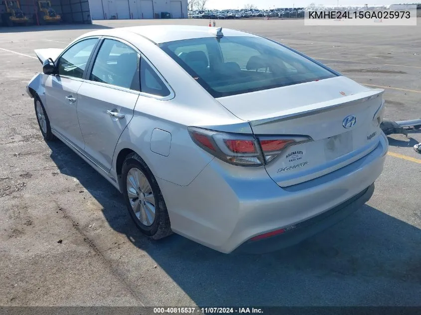 2016 Hyundai Sonata Hybrid Se VIN: KMHE24L15GA025973 Lot: 40815537