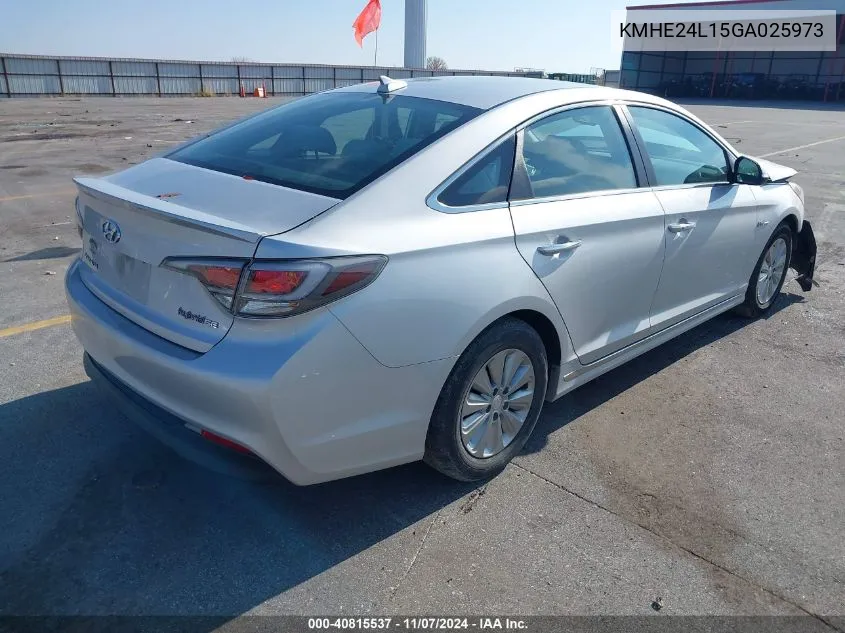 2016 Hyundai Sonata Hybrid Se VIN: KMHE24L15GA025973 Lot: 40815537