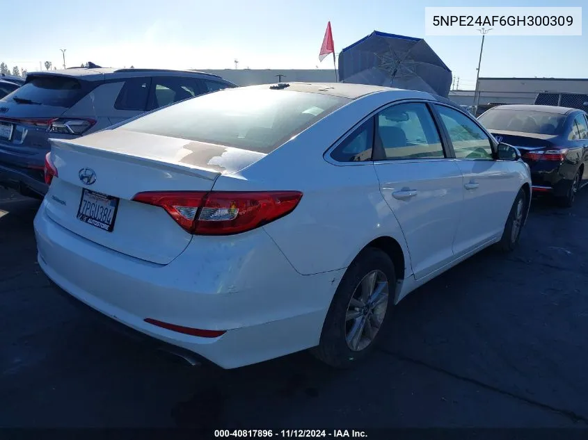 5NPE24AF6GH300309 2016 Hyundai Sonata Se