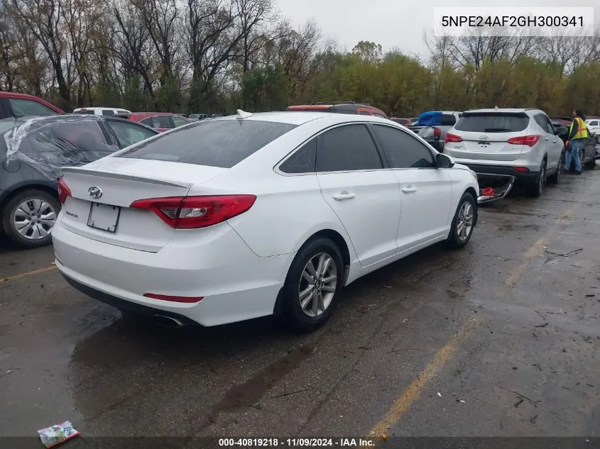 2016 Hyundai Sonata Se VIN: 5NPE24AF2GH300341 Lot: 40819218