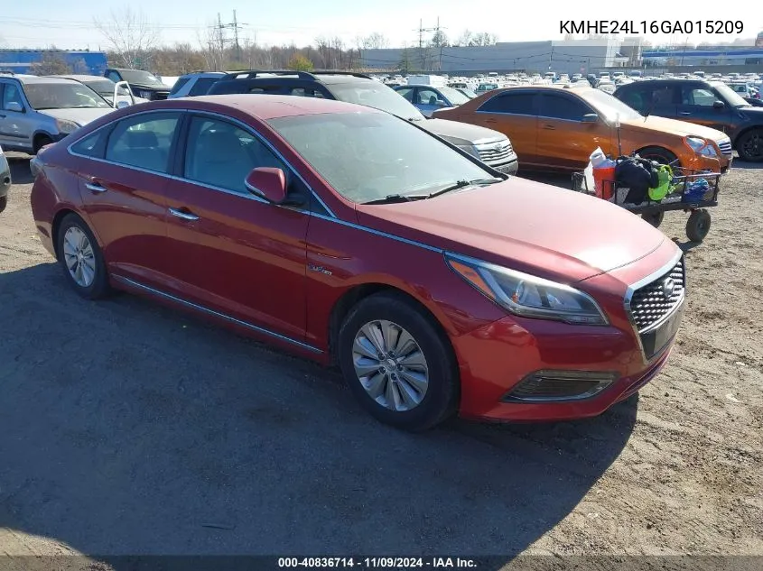 2016 Hyundai Sonata Hybrid Se VIN: KMHE24L16GA015209 Lot: 40836714