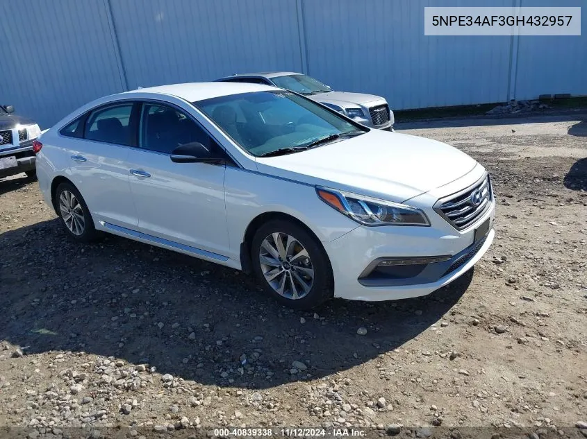 2016 Hyundai Sonata Sport VIN: 5NPE34AF3GH432957 Lot: 40839338