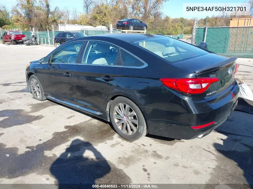 5NPE34AF5GH321701 2016 Hyundai Sonata Sport