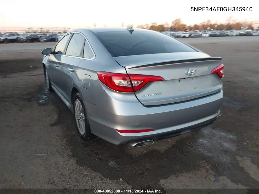 5NPE34AF0GH345940 2016 Hyundai Sonata Sport