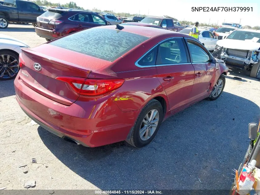 2016 Hyundai Sonata Se VIN: 5NPE24AF7GH379991 Lot: 40884845