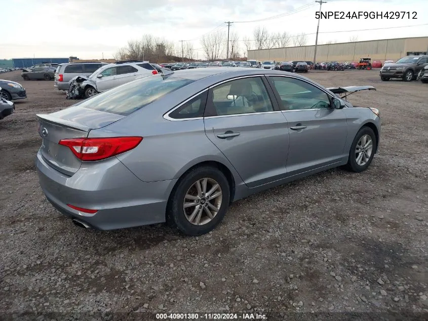 2016 Hyundai Sonata Se VIN: 5NPE24AF9GH429712 Lot: 40901380