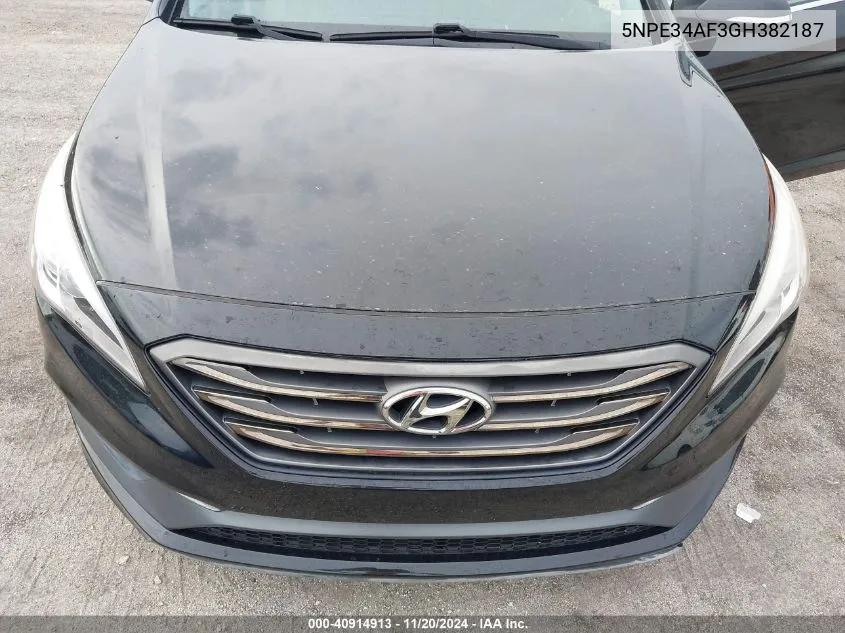 2016 Hyundai Sonata Limited VIN: 5NPE34AF3GH382187 Lot: 40914913