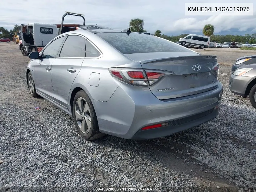 2016 Hyundai Sonata Hybrid Limited VIN: KMHE34L14GA019076 Lot: 40928863