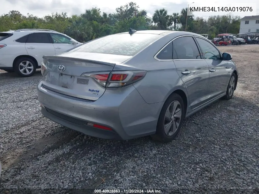 2016 Hyundai Sonata Hybrid Limited VIN: KMHE34L14GA019076 Lot: 40928863