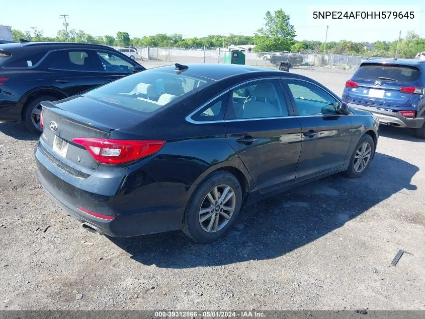 5NPE24AF0HH579645 2017 Hyundai Sonata