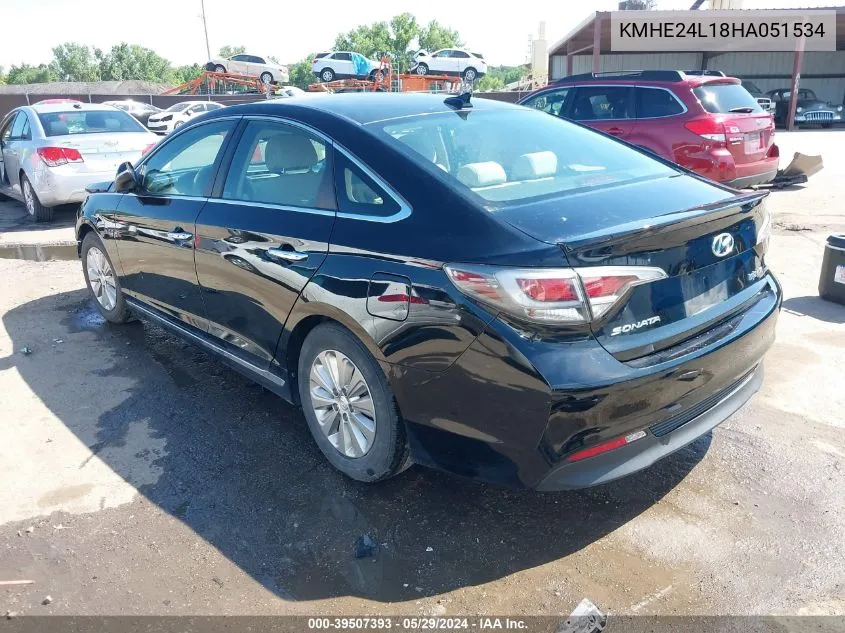 2017 Hyundai Sonata Hybrid Se VIN: KMHE24L18HA051534 Lot: 39507393