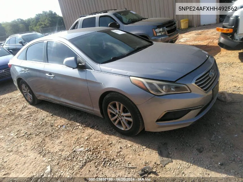 2017 Hyundai Sonata Se VIN: 5NPE24AFXHH492562 Lot: 39632199