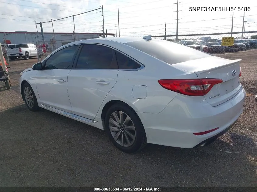 2017 Hyundai Sonata Sport VIN: 5NPE34AF5HH545486 Lot: 39633534