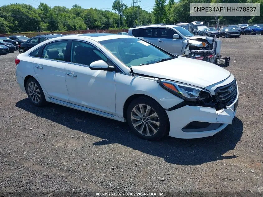 2017 Hyundai Sonata Sport VIN: 5NPE34AF1HH478837 Lot: 39763207