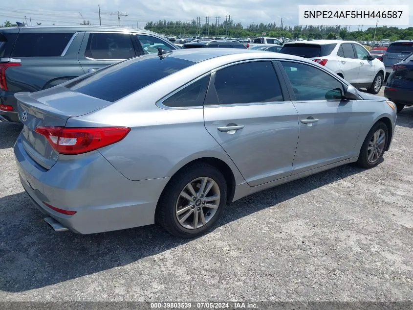 2017 Hyundai Sonata VIN: 5NPE24AF5HH446587 Lot: 39803539