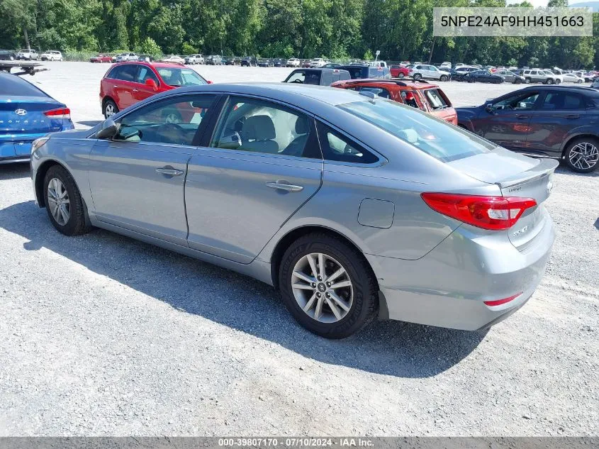 5NPE24AF9HH451663 2017 Hyundai Sonata Se