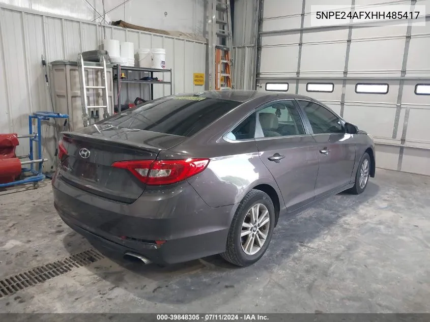 2017 Hyundai Sonata VIN: 5NPE24AFXHH485417 Lot: 39848305