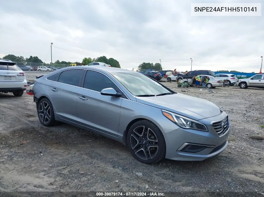 2017 Hyundai Sonata Se VIN: 5NPE24AF1HH510141 Lot: 39879174