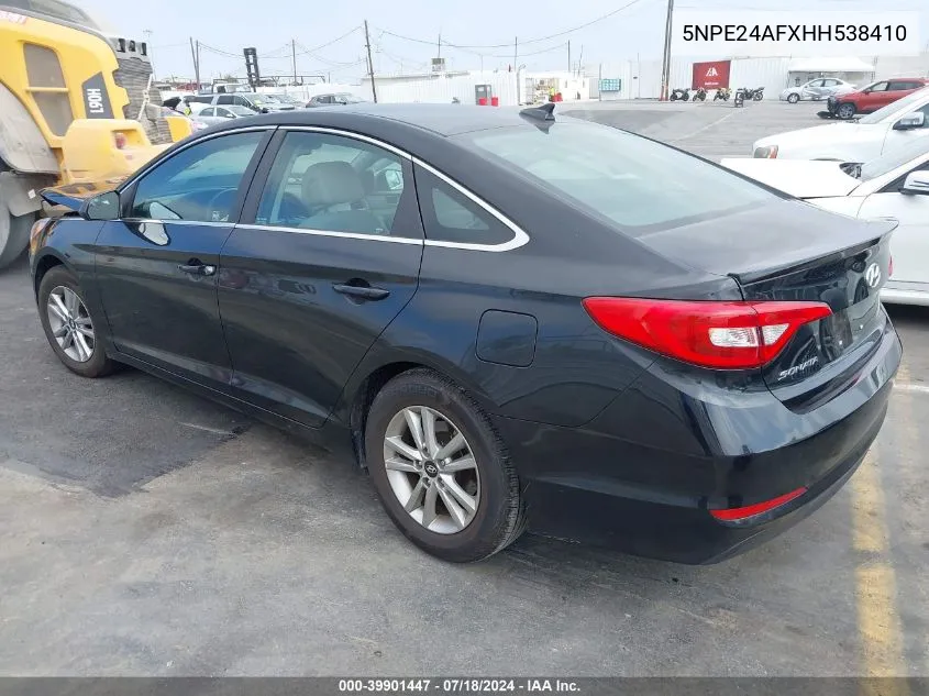 2017 Hyundai Sonata Se VIN: 5NPE24AFXHH538410 Lot: 39901447