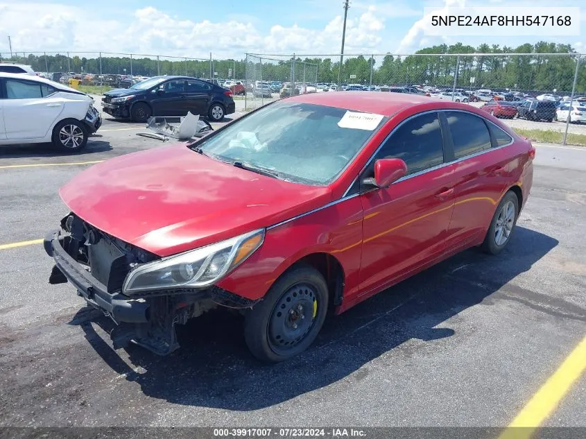 2017 Hyundai Sonata VIN: 5NPE24AF8HH547168 Lot: 39917007