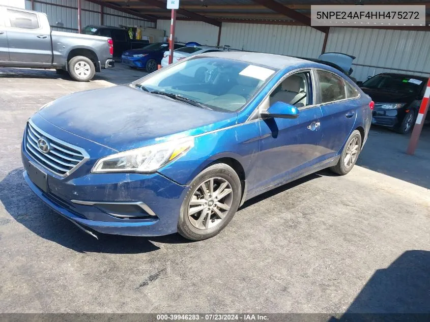 2017 Hyundai Sonata Se VIN: 5NPE24AF4HH475272 Lot: 39946283