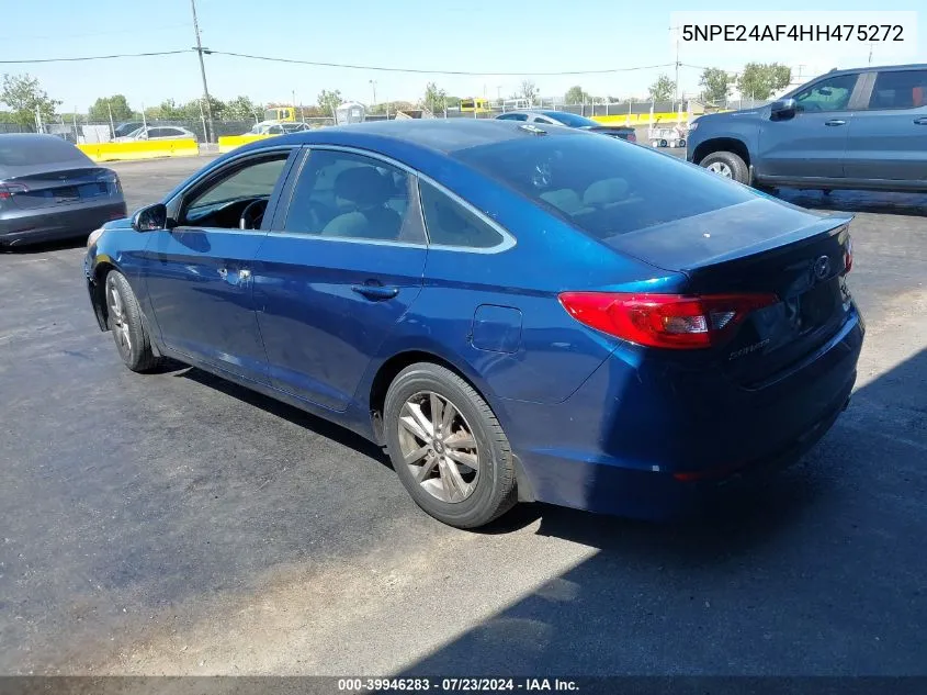 2017 Hyundai Sonata Se VIN: 5NPE24AF4HH475272 Lot: 39946283