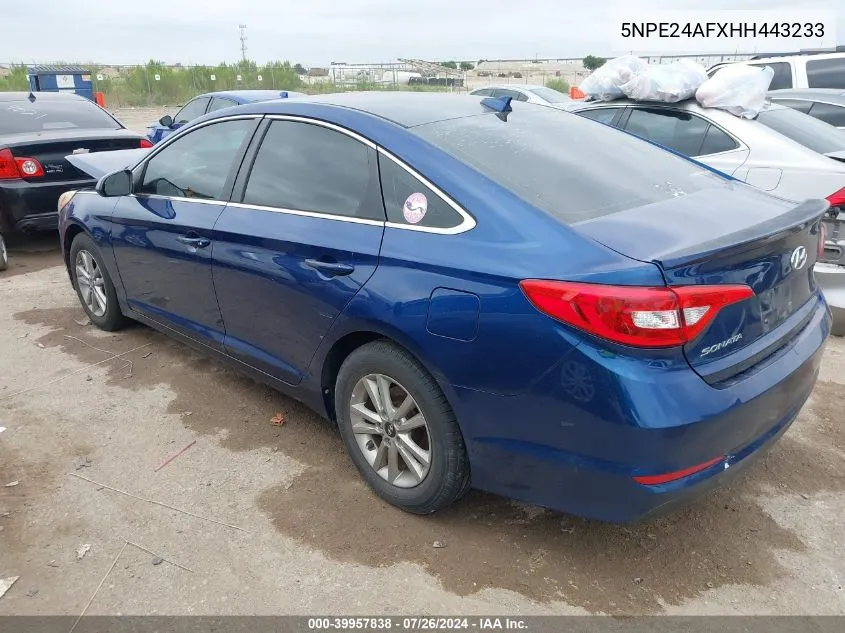 5NPE24AFXHH443233 2017 Hyundai Sonata