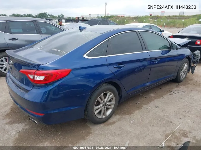 2017 Hyundai Sonata VIN: 5NPE24AFXHH443233 Lot: 39957838