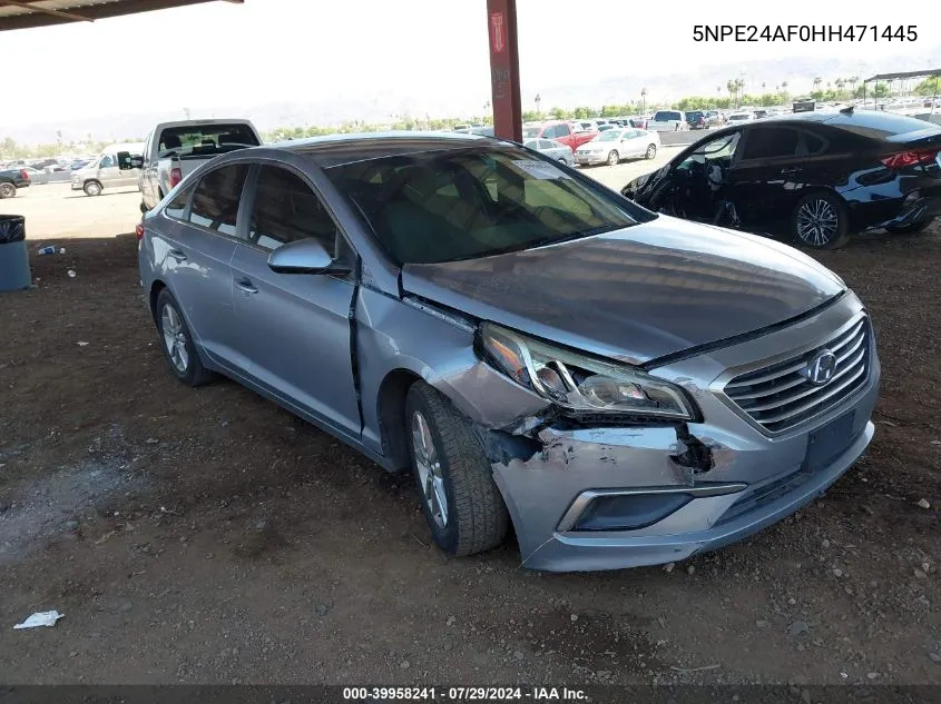 2017 Hyundai Sonata VIN: 5NPE24AF0HH471445 Lot: 39958241