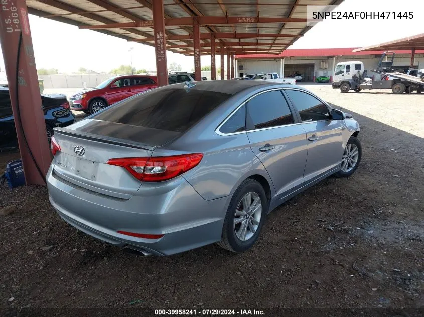 2017 Hyundai Sonata VIN: 5NPE24AF0HH471445 Lot: 39958241