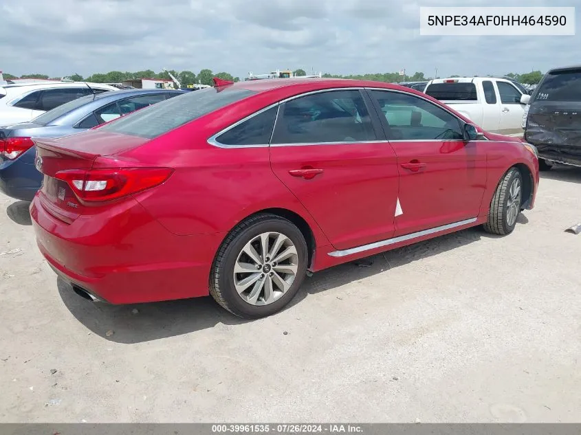 2017 Hyundai Sonata Sport VIN: 5NPE34AF0HH464590 Lot: 39961535